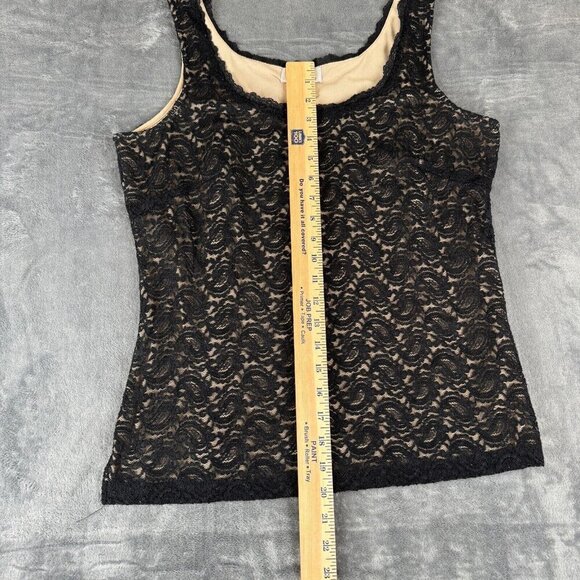 Kathleen Kirkwood Women’s L Black Lace Tank Top Cami Vintage 90s Y2K Whimsigoth - Picture 2 of 6